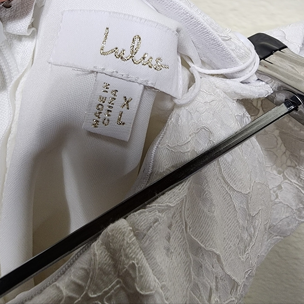 Lulus Ciana White Lace Bustier Mini Dress XL Wedding Bridal Party Feminine - Picture 9 of 9